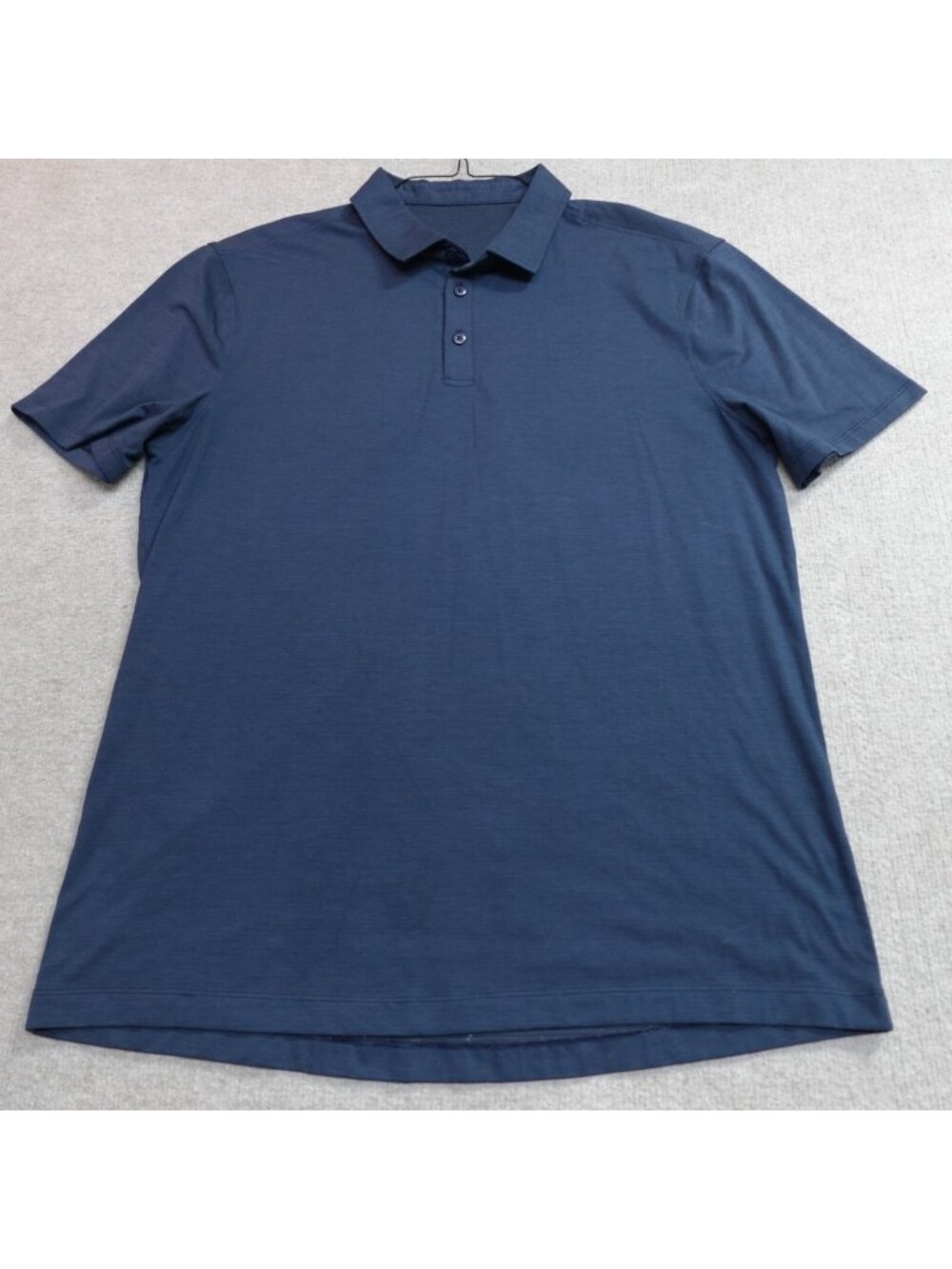 Lululemon Polo Shirt Large Blue Solid Curved Hem
